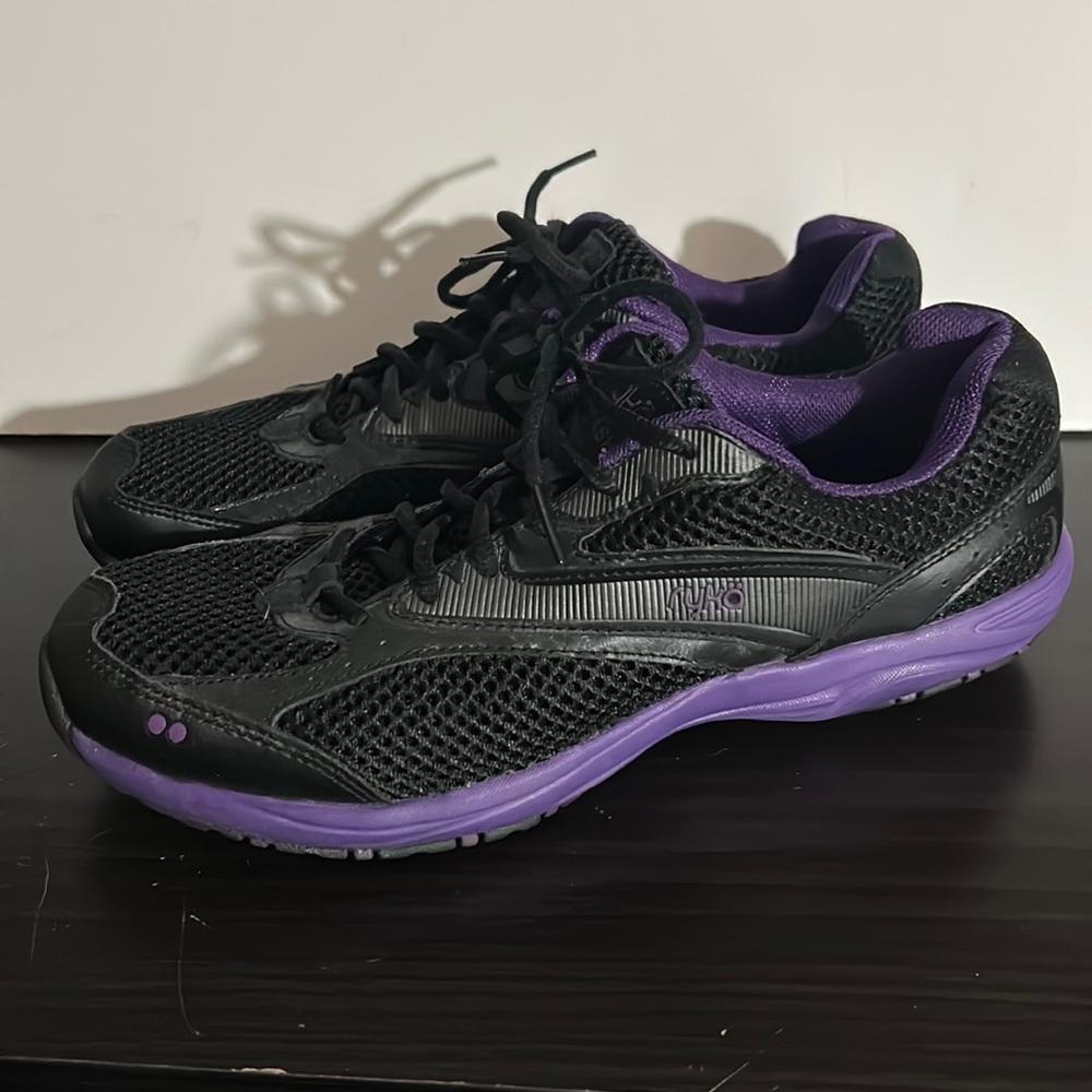 Ryka Dash Athletic Comfort Mesh Walking Shoes Black Purple Women Size 10